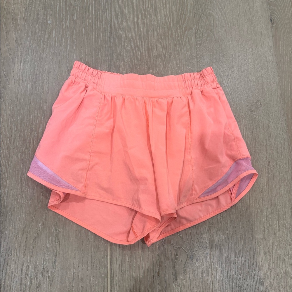 Lululemon Athletica Hotty Hot Coral Athletic Shorts